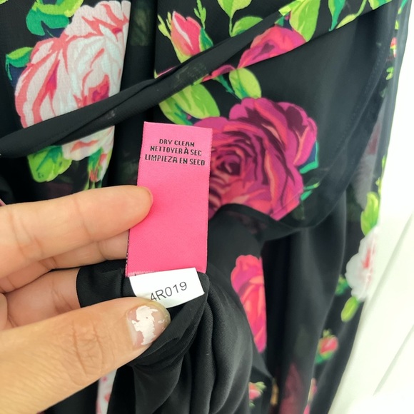 Betsey Johnson Floating Roses Faux Wrap Dress Plus Size 18W - Picture 12 of 13